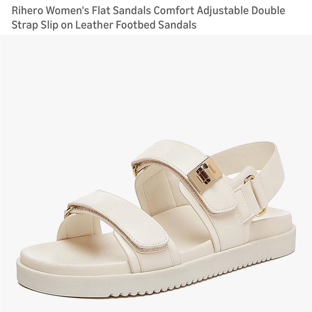 Women's Cream Flat Sandals